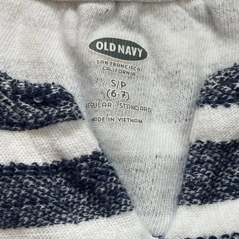 Old Navy 100% Cotton Blue‎ and White Striped Short Sleeve Sundress Girl's Sz 6-7
